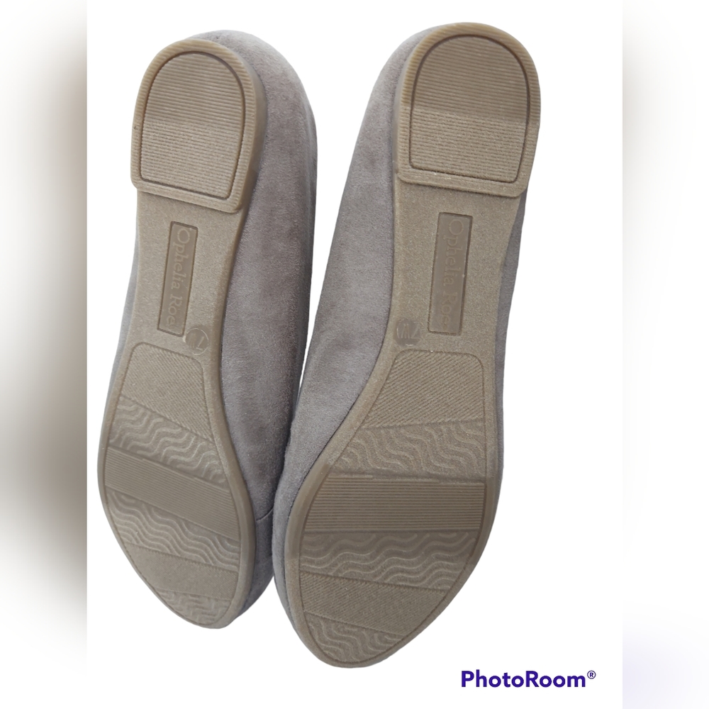 Ophelia Roe Ramona Pleat Taupe Flat Shoes  Women's Size 7W NWT - Picture 5 of 6